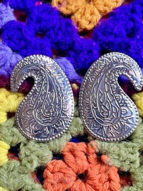 Silver Paisley Drop Earrings - Women Accessories